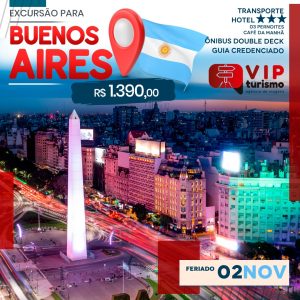 🇦🇷 <b>BUENOS AIRES - ECONÔMICO 🇦🇷 - </b> Feriadão 02/11  <b>** R$ 1390, à vista**</b>