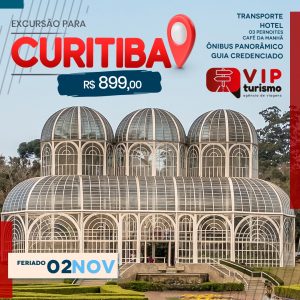 <b>🇧🇷 CURITIBA C/TREM 🚂 + ILHA DO MEL 🏝 </b>- Feriadão 02/11 <b>**R$ 899, à vista**</b>